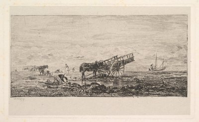 La playa de Villerville, 1837-78 de Charles Francois Daubigny