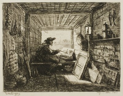 El estudio del barco, de El viaje en barco de Charles Francois Daubigny
