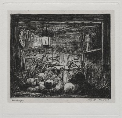 El viaje en barco: Acomodándose a bordo del Botin Noche en el barco, 1861 de Charles Francois Daubigny