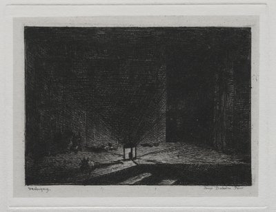 The Boat Trip: Interior of an Inn (El corredor de una posada) de Charles Francois Daubigny