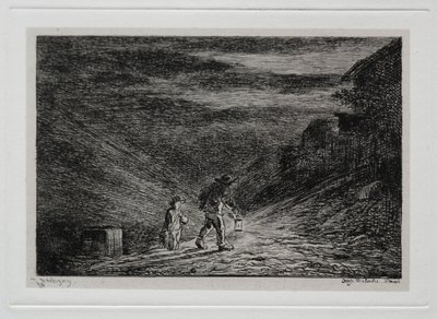 El viaje en barco: la búsqueda de una posada de Charles Francois Daubigny