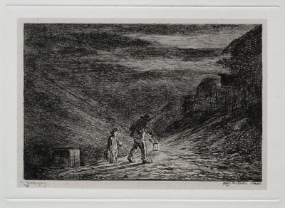 El viaje en barco: La búsqueda de una posada de Charles Francois Daubigny