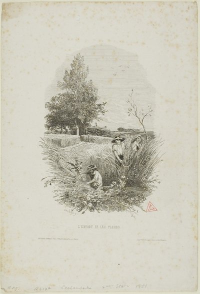 El niño y las flores de Charles Francois Daubigny