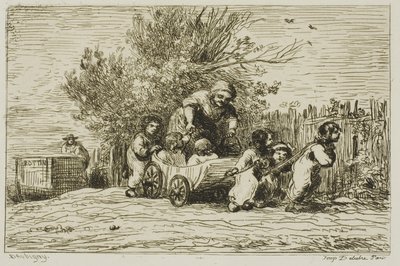 La herencia del carro (Los niños con el carro) de Charles Francois Daubigny