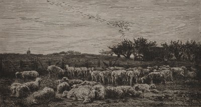 El gran redil de ovejas, 1860 de Charles Francois Daubigny