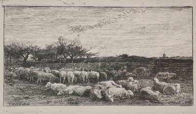 El Gran Redil, impresión original 1862, impreso en 1921 de Charles Francois Daubigny