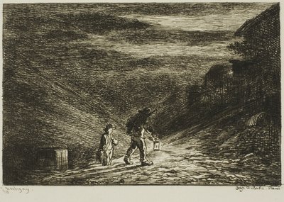 La Búsqueda de una Posada de Charles Francois Daubigny