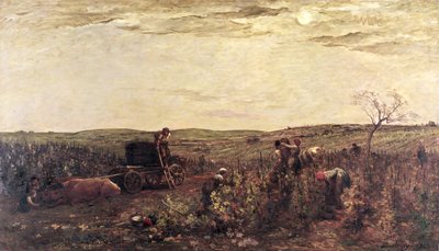 La vendimia en Borgoña, 1863 de Charles Francois Daubigny