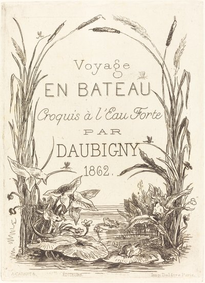Página de título para "Viaje en barco" de Charles Francois Daubigny
