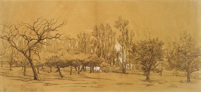 Vista de un huerto en Saint-Denis de Charles Francois Daubigny