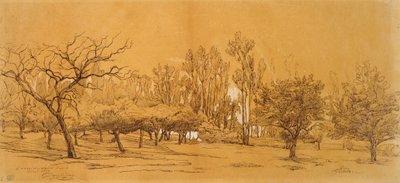 Vista de un huerto en Saint-Denis de Charles Francois Daubigny