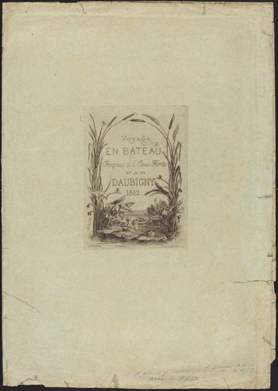 Cubierta para "Voyage en bateau" de Charles Francois Daubigny