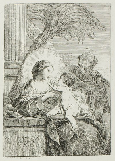 Descanso de la Sagrada Familia en Egipto de Charles Francois Hutin