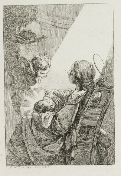 La Virgen María acuna al Niño Jesús de Charles Francois Hutin