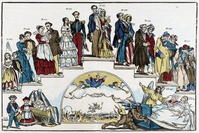 Las edades de la vida - dibujo de Pinot, finales del siglo XIX de Charles Francois Pinot