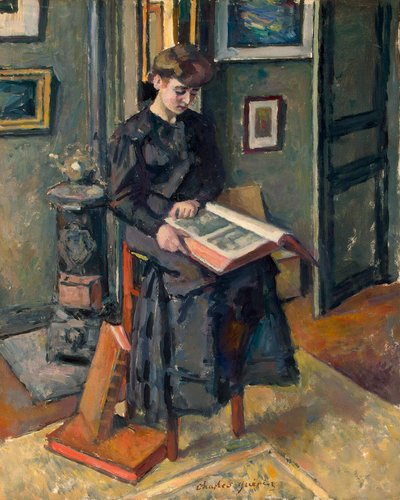 Joven con un libro de Charles Francois Prosper Guerin