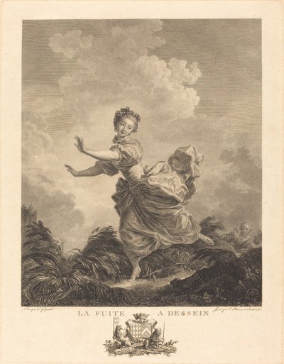 La fuga a propósito de Charles François Adrien Macret and Jacques Couché after Jean Honoré Fragonard