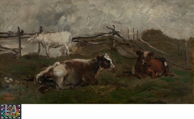 Vacas en un prado de Charles Francois Daubigny