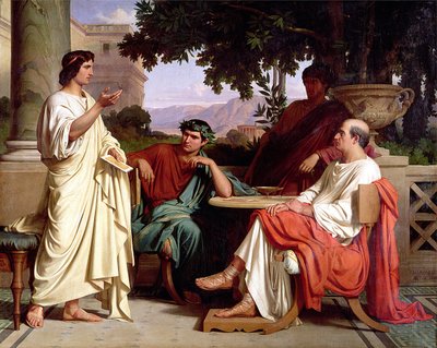 Horacio, Virgilio y Vario en la casa de Mecenas de Charles François Jalabert