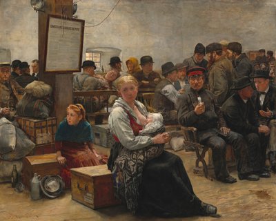 En la tierra prometida, Castle Garden, 1884 de Charles Frederic Ulrich