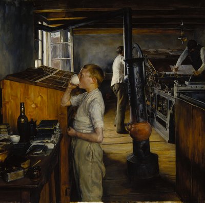La imprenta del pueblo, Haarlem, Países Bajos de Charles Frederic Ulrich