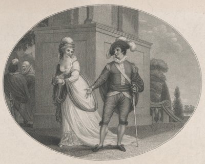 Beatrice y Benedick, Mucho ruido y pocas nueces de Shakespeare, Acto 4, Escena 1 de Charles Gauthier Playter