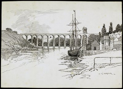 Viaducto de Calstock, Cornualles, c. 1907-c. 1943 de Charles George Harper