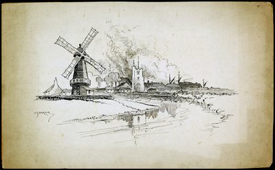 Molino de viento Wellington, Barking, Londres, 1892-1933 de Charles George Harper