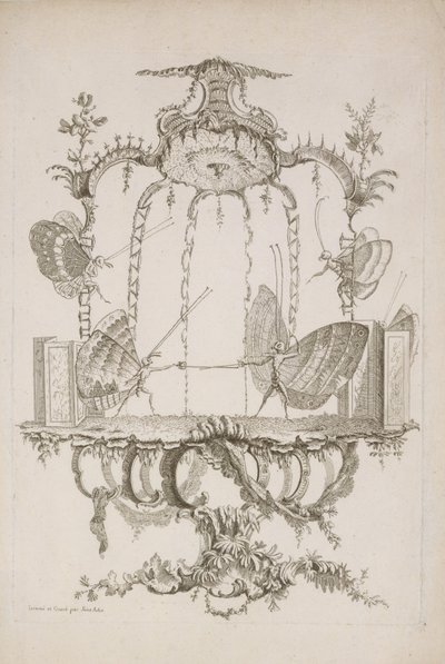 El duelo, de Essai de Papilloneries Humaines por Saint Aubin, ca. 1756-60 de Charles Germain de Saint Aubin
