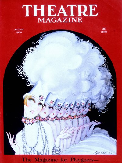 Bailarinas de cabaret en la portada de la revista americana Théâtre Magazine, agosto de 1924 (grabado) de Charles Gesmar