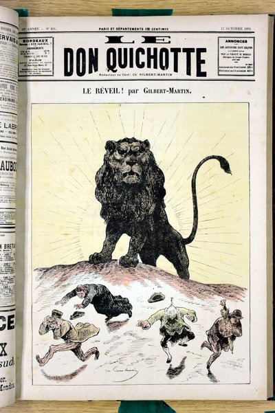 Portada de "Le Don Quixote", número 591, Satírico en Colores de Charles Gilbert Martin