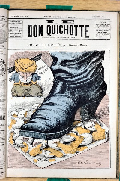 Portada de Le Don Quixote, número 213, Satírico en colores de Charles Gilbert Martin