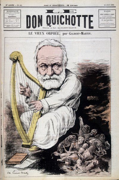 El viejo Orfeo: caricatura sobre Victor Hugo y Rusia - por Gilbert-Martin, en 