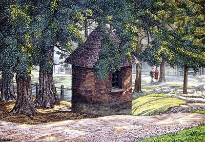 By the Ponds, Hampstead (pluma y tinta con aguada) de Charles Ginner