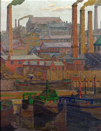 Leeds Canal (óleo sobre lienzo) de Charles Ginner
