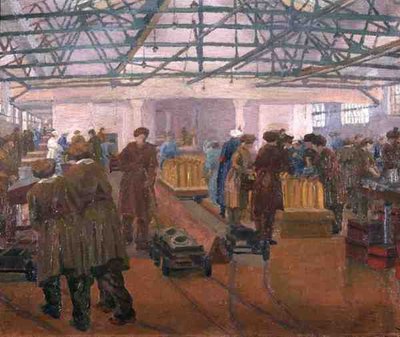 Fábrica de municiones (óleo sobre lienzo) de Charles Ginner