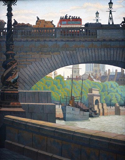 Viejo puente de Waterloo (óleo) de Charles Ginner
