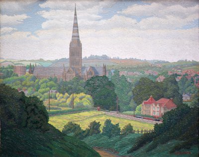 Catedral de Salisbury (óleo) de Charles Ginner