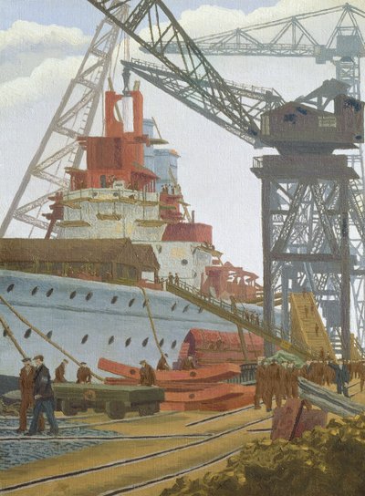 La construcción del HMS Prince of Wales de Charles Ginner