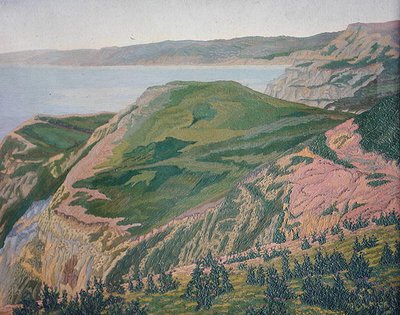 La costa de Dorset, c.1927 (óleo) (véase 188661 para la versión en acuarela) de Charles Ginner