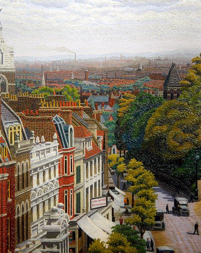 Vista de Londres (óleo sobre tabla) de Charles Ginner