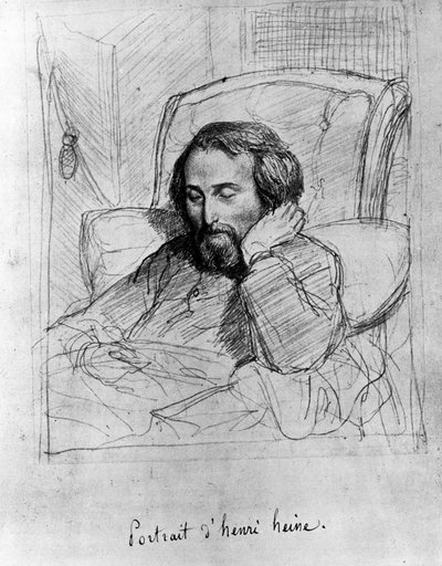 Heinrich Heine (1797-1856), escritor alemán. Dibujo de Charles Gleyre de Charles Gleyre