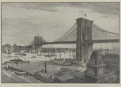 El Puente Colgante de Nueva York y Brooklyn desde el lado de Brooklyn, finales de 1800 de Charles Graham