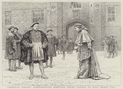 El Cardenal Wolsey entregando el Palacio de Hampton Court al Rey Enrique VIII de Charles Green