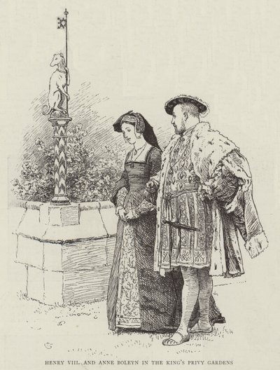 Enrique VIII y Ana Bolena en los Jardines Privados del Rey de Charles Green