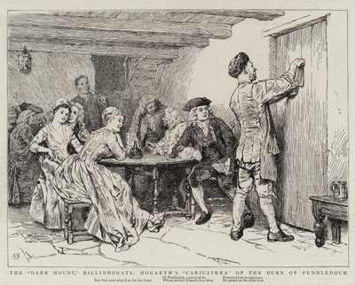La Casa Oscura, Billingsgate, Caricatura de Hogarth del Duque de Puddledock de Charles Green