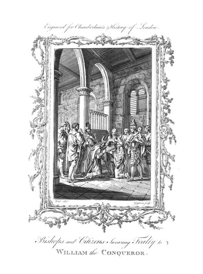 Obispos y ciudadanos jurando lealtad a Guillermo el Conquistador, c1770 de Charles Grignion