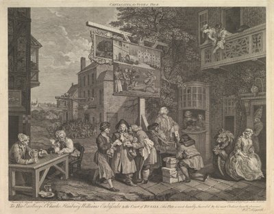 Campaña para Votos, Placa II: Cuatro Impresiones de una Elección, 20 de febrero de 1757 de Charles Grignion