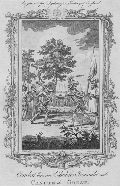 Combate entre Edmund Ironside y Canuto el Grande, 1773 de Charles Grignion