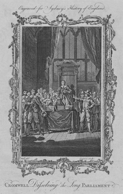 Cromwell disolviendo el Parlamento Largo de Charles Grignion